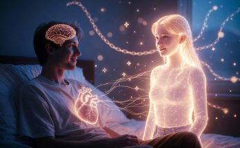 man displaying natural love to an AI girlfriend
